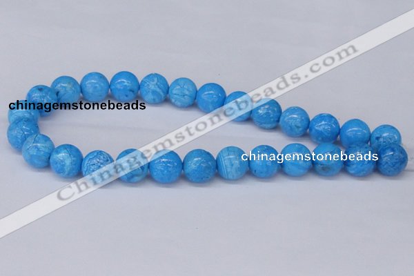 CAB223 15.5 inches 14mm round blue crazy lace agate beads