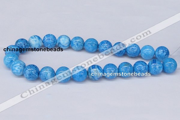 CAB224 15.5 inches 16mm round blue crazy lace agate beads