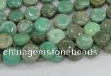 CAB25 15.5 inches 8mm coin green grass agate gemstone beads