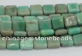 CAB26 15.5 inches 8*8mm square green grass agate gemstone beads