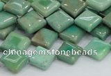 CAB27 15.5 inches 10*10mm diamond green grass agate gemstone beads