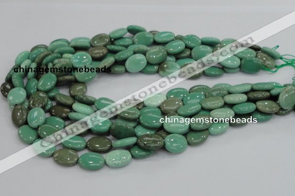 CAB30 15.5 inches 12*16mm oval green grass agate gemstone beads