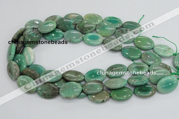 CAB31 15.5 inches 18*25mm oval green grass agate gemstone beads