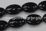 CAB319 15.5 inches 13*18mm oval black agate gemstone beads wholesale