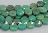 CAB32 15.5 inches 8mm faceted coin green grass agate gemstone beads