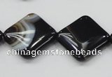 CAB327 15.5 inches 20*20mm diamond black agate gemstone beads