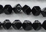 CAB332 15.5 inches 8*8mm cube black agate gemstone beads wholesale