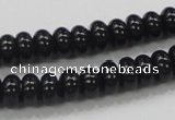 CAB339 15.5 inches 4*8mm rondelle black agate gemstone beads