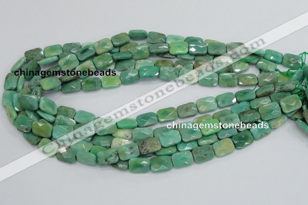 CAB36 15.5 inches 10*14mm faceted rectangle green grass agate beads