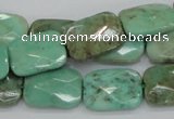 CAB37 15.5 inches 13*18mm faceted rectangle green grass agate beads