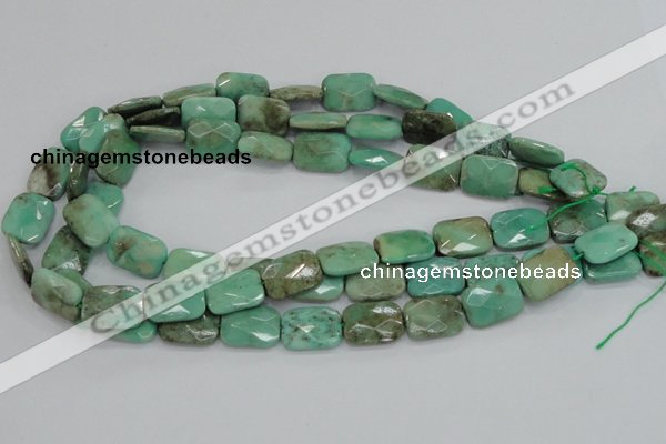 CAB37 15.5 inches 13*18mm faceted rectangle green grass agate beads