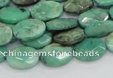 CAB38 15.5 inches 10*14mm faceted oval green grass agate beads