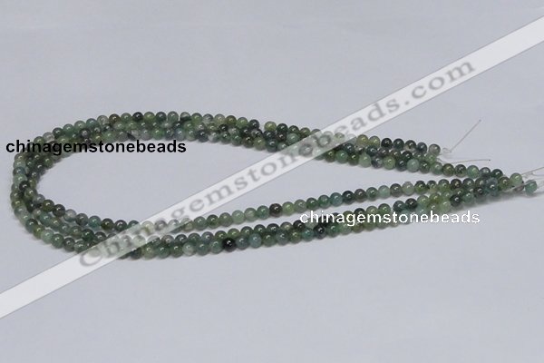 CAB382 15.5 inches 4mm round moss agate gemstone beads wholesale