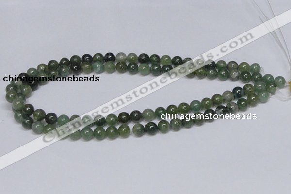 CAB384 15.5 inches 8mm round moss agate gemstone beads wholesale