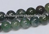 CAB385 15.5 inches 10mm round moss agate gemstone beads wholesale