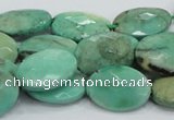 CAB39 15.5 inches 13*18mm faceted oval green grass agate beads