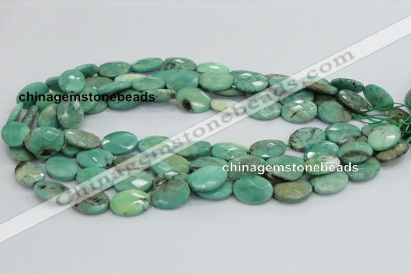 CAB39 15.5 inches 13*18mm faceted oval green grass agate beads