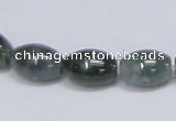 CAB390 15.5 inches 10*15mm rice moss agate gemstone beads wholesale