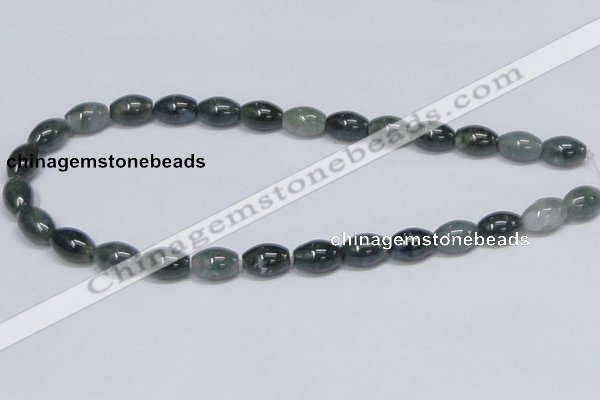 CAB390 15.5 inches 10*15mm rice moss agate gemstone beads wholesale