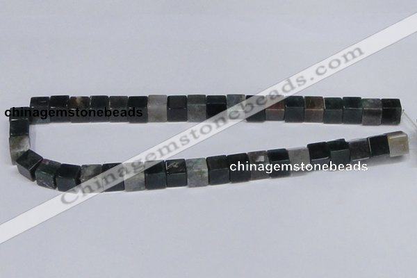 CAB398 15.5 inches 10*10mm cube moss agate gemstone beads wholesale