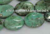 CAB40 15.5 inches 15*20mm faceted oval green grass agate beads