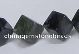 CAB402 15.5 inches 12*12mm inclined cube moss agate gemstone beads