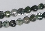 CAB404 15.5 inches 8*8mm heart moss agate gemstone beads wholesale