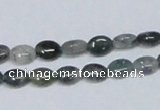 CAB408 15.5 inches 6*8mm oval moss agate gemstone beads wholesale