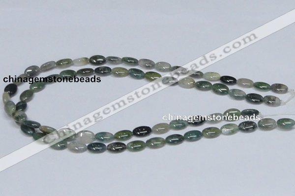 CAB409 15.5 inches 8*12mm oval moss agate gemstone beads wholesale