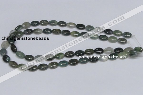 CAB410 15.5 inches 10*14mm oval moss agate gemstone beads wholesale