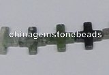 CAB416 15.5 inches 12*12mm cross moss agate gemstone beads