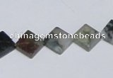 CAB417 15.5 inches 10*10mm diamond moss agate gemstone beads