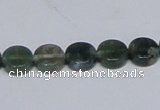 CAB419 15.5 inches 10mm coin moss agate gemstone beads wholesale