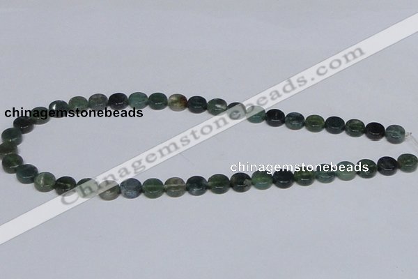 CAB419 15.5 inches 10mm coin moss agate gemstone beads wholesale