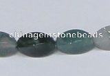 CAB421 15.5 inches 8*16mm twisted rice moss agate gemstone beads