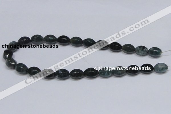 CAB423 15.5 inches 10*14mm faceted rice moss agate gemstone beads