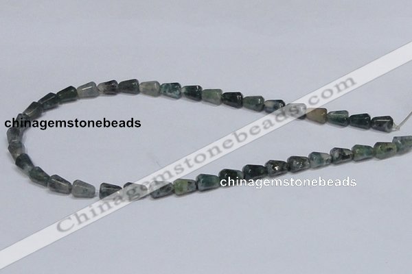 CAB424 15.5 inches 7*10mm faceted teardrop moss agate gemstone beads