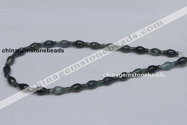 CAB425 15.5 inches 8*16mm vase-shaped moss agate gemstone beads