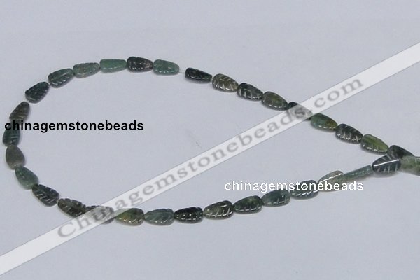 CAB428 15.5 inches 8*12mm leaf-shaped moss agate gemstone beads