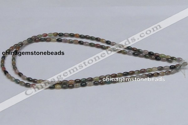 CAB437 15.5 inches 4*6mm rice indian agate gemstone beads wholesale