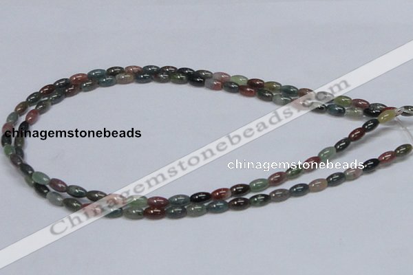 CAB438 15.5 inches 5*8mm rice indian agate gemstone beads wholesale