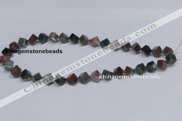 CAB442 15.5 inches 8*8mm inclined cube indian agate gemstone beads