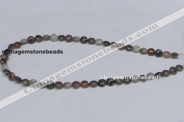 CAB448 15.5 inches 8mm flat round indian agate gemstone beads