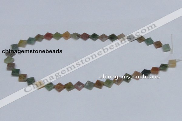 CAB451 15.5 inches 10*10mm diamond indian agate gemstone beads