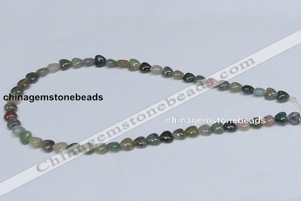 CAB452 15.5 inches 8*8mm heart indian agate gemstone beads