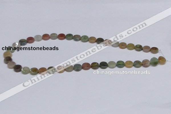 CAB455 15.5 inches 10mm coin indian agate gemstone beads wholesale