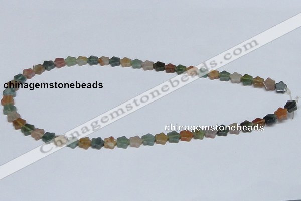 CAB458 15.5 inches 8*8mm star indian agate gemstone beads wholesale