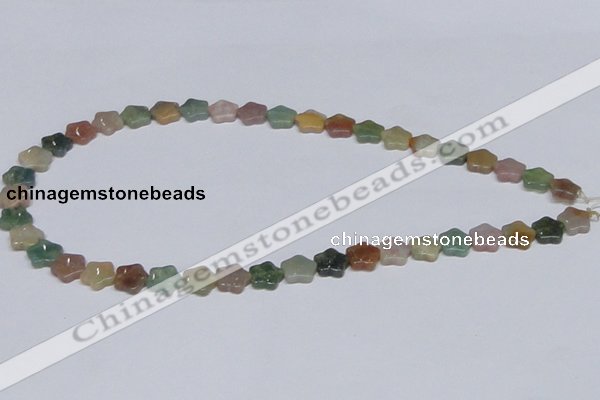 CAB459 15.5 inches 10*10mm star indian agate gemstone beads wholesale