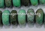 CAB46 15.5 inches 11*20mm faceted rondelle green grass agate beads