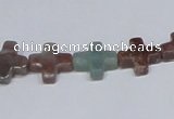 CAB461 15.5 inches 12*12mm cross indian agate gemstone beads